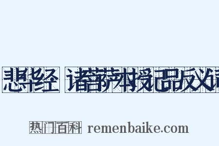 悲华经·诸菩萨本授记品反义词是什么意思的图片